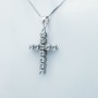 CROSS PENDANT IN 18 KT WHITE GOLD with CERTIFIED DIAMONDS - Model (Planet)