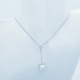 Collana Ciondolo Perla e Diamante in Oro Bianco 18 kt - Lunghezza 50cm