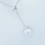 Collana Ciondolo Perla e Diamante in Oro Bianco 18 kt - Lunghezza 50cm