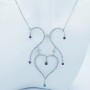 Necklace in 18kt White Gold and Certified Gems - Model (Bows)