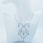 Necklace in 18kt White Gold and Certified Gems - Model (Bows)