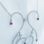 Necklace in 18kt White Gold and Certified Gems - Model (Bows)