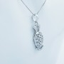 Collana Ciondolo in Oro Bianco 18kt e Diamanti Certificati - Modello (Ananas)