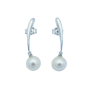 Pendant Earrings in 18 kt White Gold with Certified Pearls and Gems - Model (Clarity