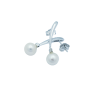 Pendant Earrings in 18 kt White Gold with Certified Pearls and Gems - Model (Clarity