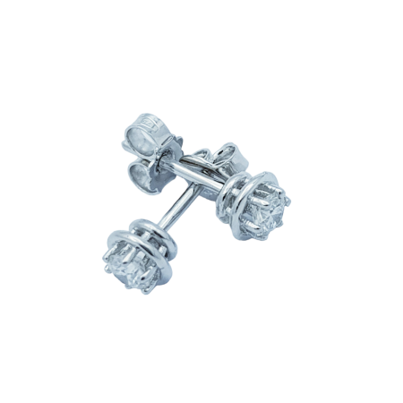 Earrings in 18 kt White Gold with Diamonds Certified 0.30 ct Total - Model (Elisabetta)