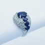 18kt Gold Ring with Certified Sapphires and Diamonds-Model (Univers)