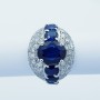 Anello in Oro 18kt con ZaffirI e Diamanti Certificati - Modello (Univers)