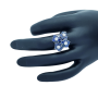 Anello Fiori in Oro 18 kt con Diamanti e Zaffiri - Modello (Fiori)