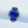 bague en Or 18 carats avec Diamants et Saphirs Naturels