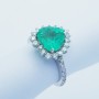 bague en Or 18 carats avec Diamants et Émeraude - (CŒUR)