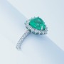 bague en Or 18 carats avec Diamants et Émeraude - (CŒUR)