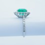 Anello in Oro 18kt con Diamanti e Smeraldo - (CUORE)