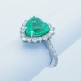 bague en Or 18 carats avec Diamants et Émeraude - (CŒUR)