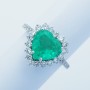 bague en Or 18 carats avec Diamants et Émeraude - (CŒUR)