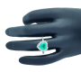 bague en Or 18 carats avec Diamants et Émeraude - (CŒUR)