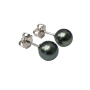 Orecchini in Oro Bianco 18 kt con Perle TAHITI 11.00 - 11.50 mm AA