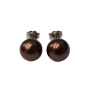 Orecchini in Oro Bianco 18 kt con Perle AUSTRALIA COCOLATE 10-11 mm AAA