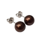 Orecchini in Oro Bianco 18 kt con Perle AUSTRALIA COCOLATE 10-11 mm AAA