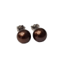 Orecchini in Oro Bianco 18 kt con Perle AUSTRALIA COCOLATE 10-11 mm AAA