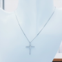 CIONDOLO CROCE IN ORO BIANCO 18 KT con DIAMANTI CERTIFICATI- Modello (Angel)