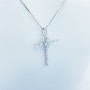 CIONDOLO CROCE IN ORO BIANCO 18 KT con DIAMANTI CERTIFICATI- Modello (Angel)