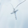 PENDENTIF CROIX EN OR BLANC 18 CARATS avec DIAMANTS CERTIFIÉS-Modèle (Angel)