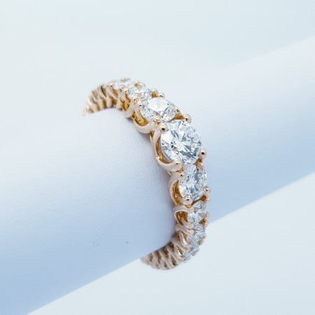 Ring in 18 kt Gold with Diamonds Certified 1.55 ct Total - Modelo (Elven)
