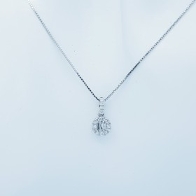 Pendant Necklace in 18kt White Gold and Certified Diamonds - Model (Sole)