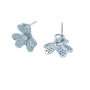 18kt white gold earrings with diamonds 0.75 ct total-model (Daisy)