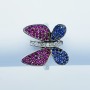 BUTTERFLY ring in 18 kt Gold composition Sapphires Rubies and Diamonds