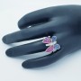 Bague PAPILLON en Or 18 carats composition Saphirs Rubis et Diamants