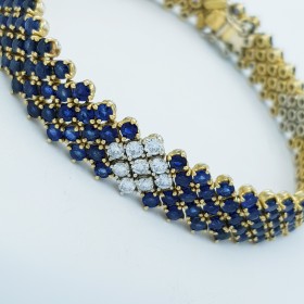 Bracelet Saphirs et Diamants Certifiés 22,88 Carats Au total