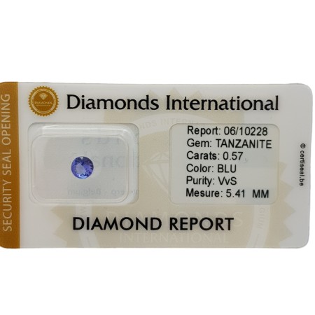 Tanzanite Coupe Ronde 0,57 ct Certifiée sous Blister scellé