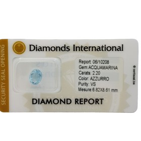 Aquamarine Oval Cut 2.20 ct Certified in Sealed Blister