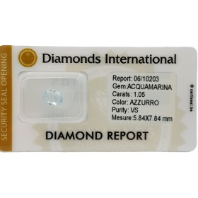 Aquamarine Oval Cut 1.05 ct Certified in Sealed Blister
