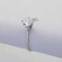 0.40 CT rhodium plaqué argent zircon diamant solitaire anneau
