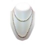 SCARAMAZZE and FLUORITE pearl necklace with gold rhodium - plated inserts-100cm