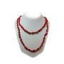Collier corail avec inserts plaqués or rhodium-120cm