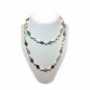 Collier de perles de riz et de FLUORITE avec inserts en or Rhodié-102cm