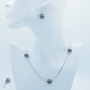 18 kt White Gold set with Certified Diamonds and Pearls