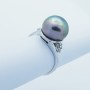 18 kt White Gold set with Certified Diamonds and Pearls