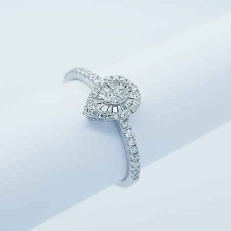 18kt Gold Ring with Certified Diamonds - Model (Drop)