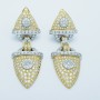 Boucles d'oreilles en or 18 carats avec diamants certifiés 6,95 ct au total - Modèle (Arrow)