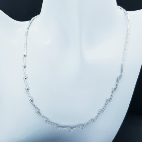 Collier en or blanc 18kt et diamants certifiés - Modèle (Supra)