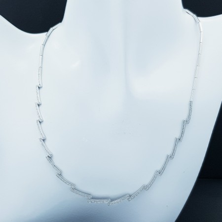 Collana in Oro Bianco 18kt e Diamanti Certificati - Modello (Supra)