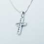 COLLIER CROIX EN OR BLANC 18 KT AVEC DIAMANTS CERTIFIÉS - Modèle (Anneau de mariage)