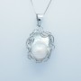 PERLA CIONDOLO ARGENTO RODIATO ORO PENDENTE BAROCCA 51 CARATI
