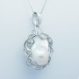 PERLA CIONDOLO ARGENTO RODIATO ORO PENDENTE BAROCCA 51 CARATI