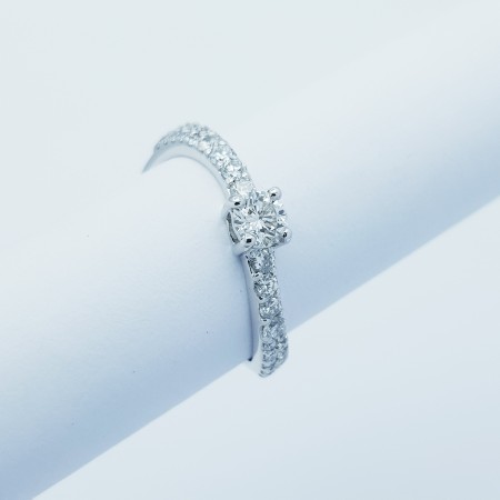 Bague en or 18kt avec diamants certifiés - Modèle (Virgole)